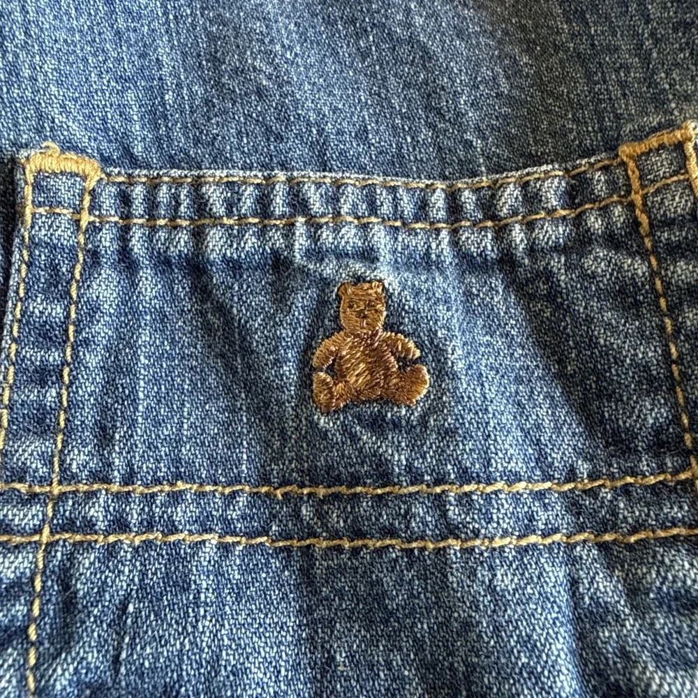 VTG Baby Gap Carpenter Lined Bibs Overalls Denim Jeans 3-6mo Y2K Logo 12/05 Bear